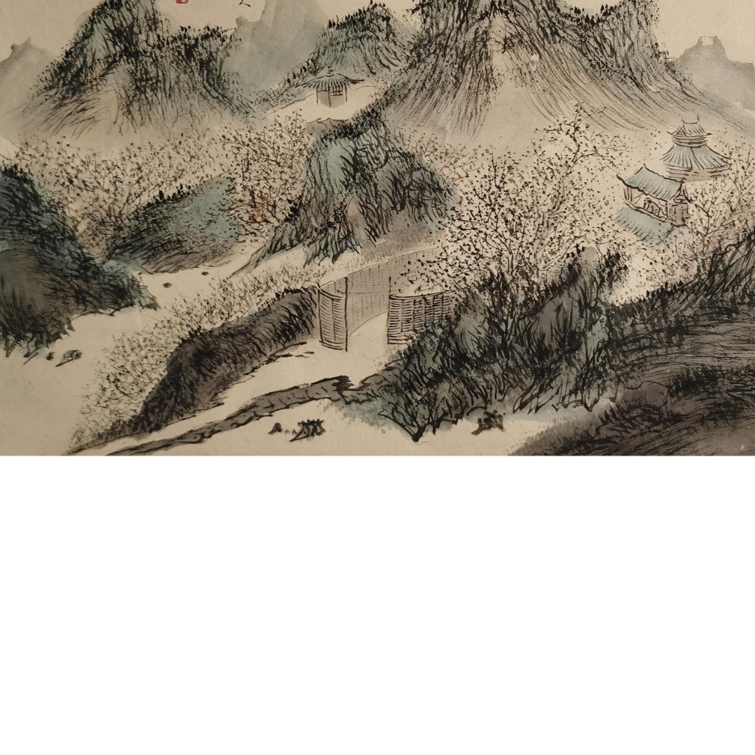 【辽拍】V240701-3-39《山水》（1.2平尺) 纸本镜片 ws04