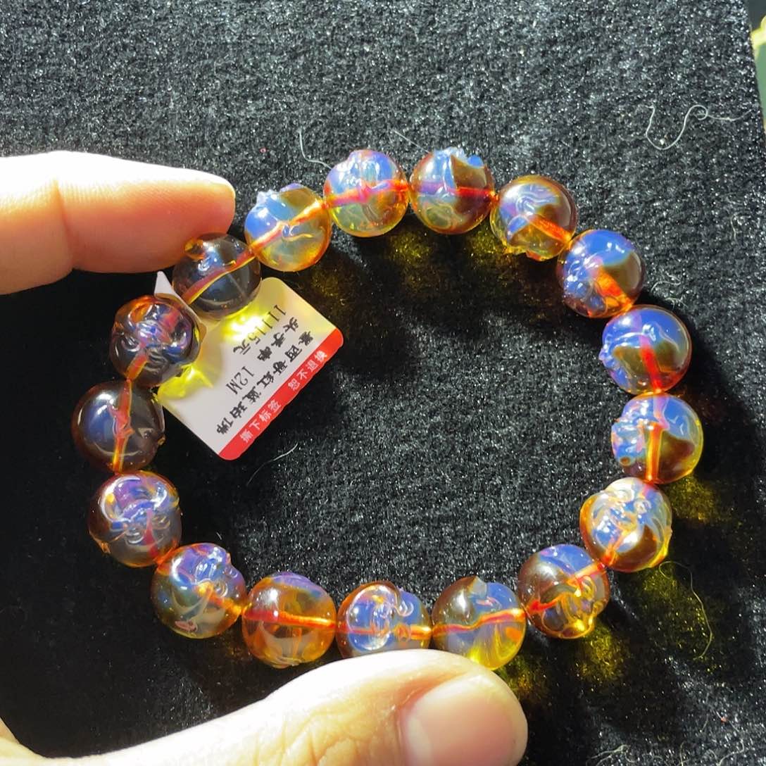 蓝珀珠宝奇石未镶嵌佛头