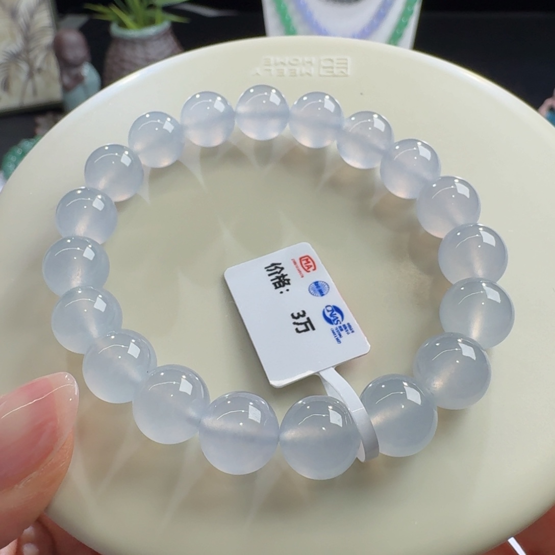 未镶嵌手链翡翠巨果冻超纯冰川蓝单圈10mm