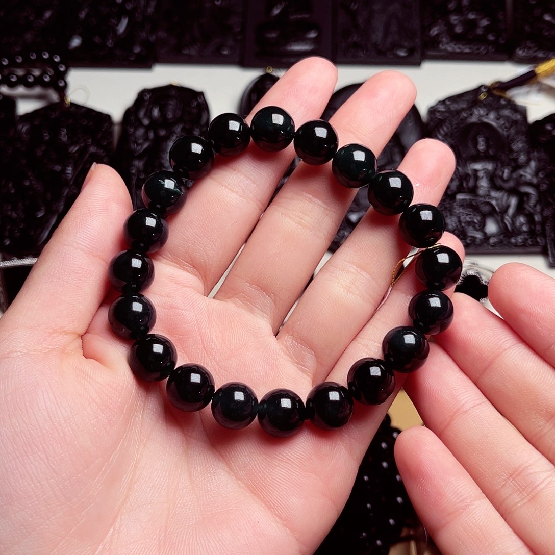 翡翠未镶嵌手链天然缅料A货卡10手串A104