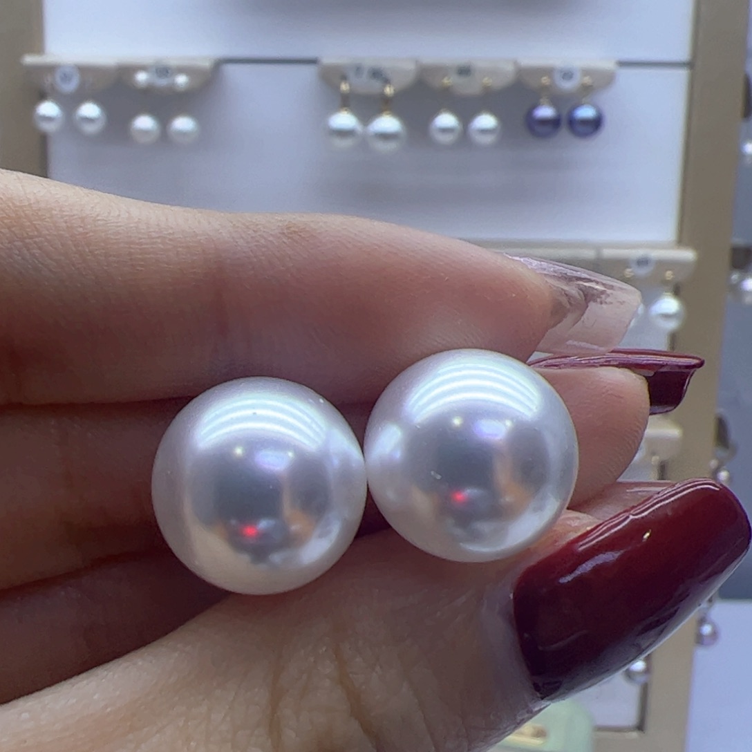 淡水珍珠耳饰18K金镶嵌