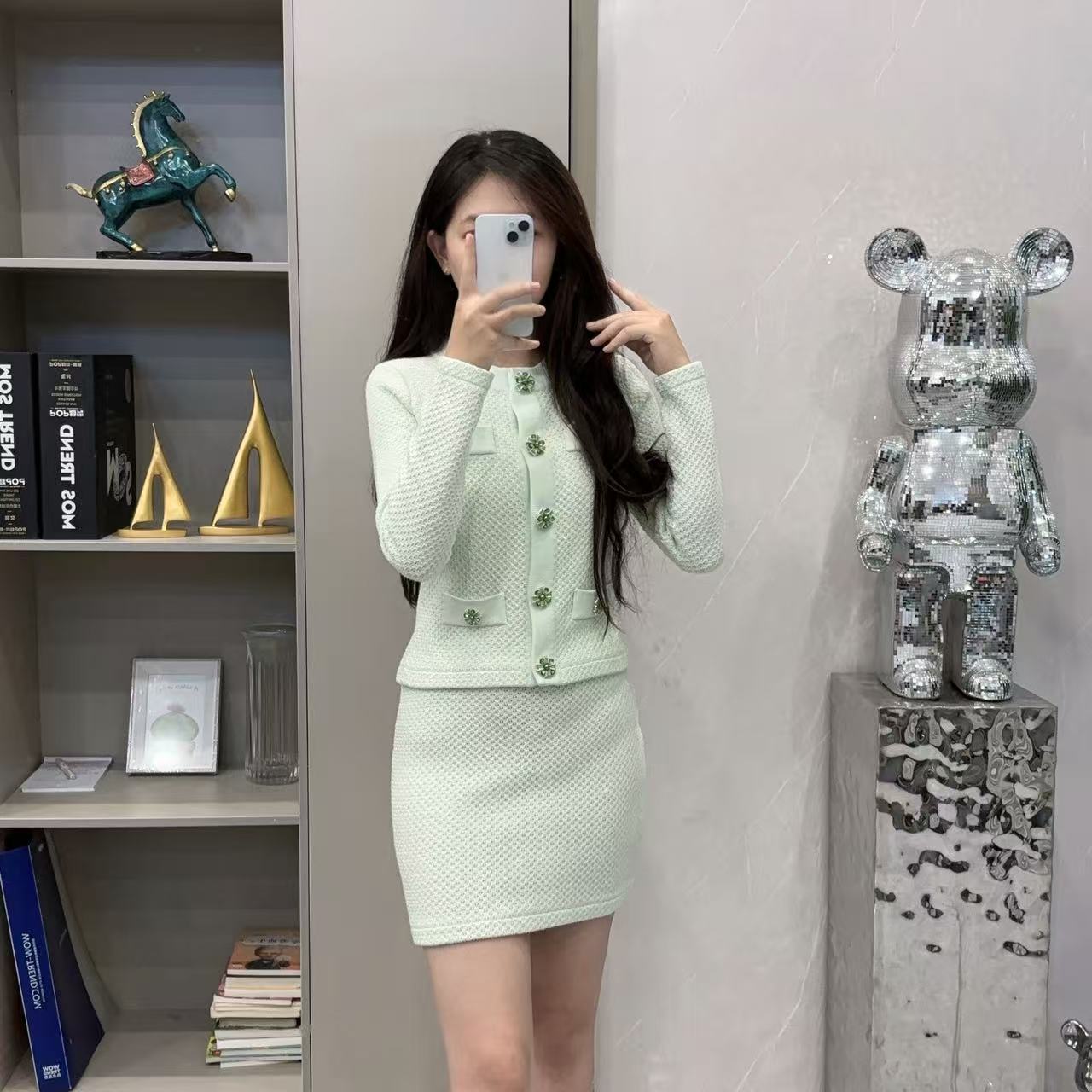 25268/25269显瘦气质运动时尚针织女士休闲撞色拼接套装