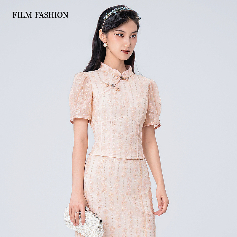 【白姐专属】新中式改良旗袍刺绣衬衫上衣 FFJS124305