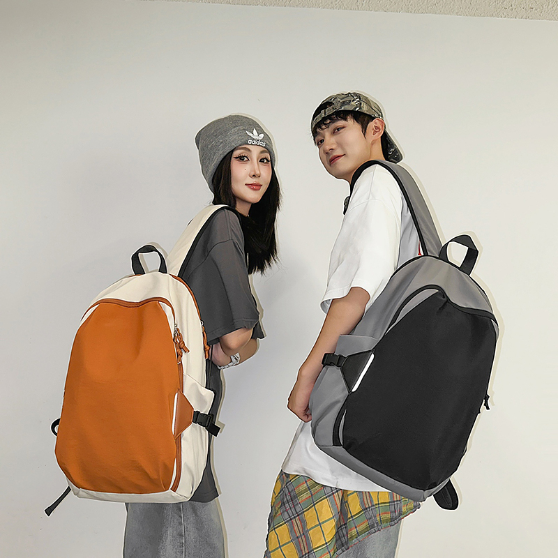 双肩包男撞色加厚防水减压护脊运动旅行包女初高中大学生书包8608