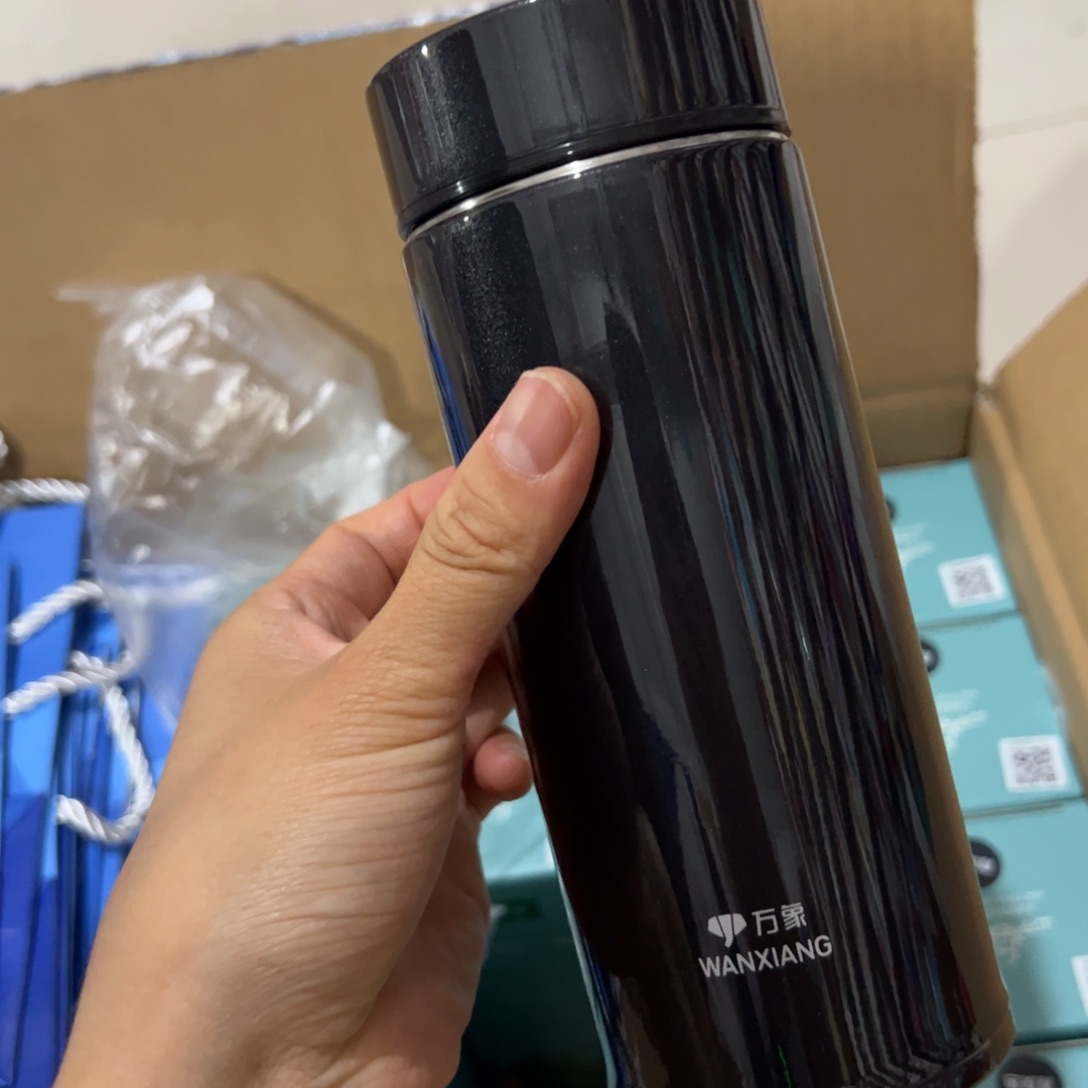 万象H52灰色316带滤网460玻璃杯➕杯套