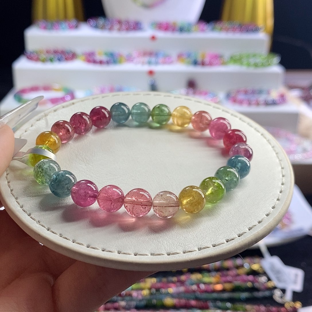 未镶嵌手链碧玺荧光色标