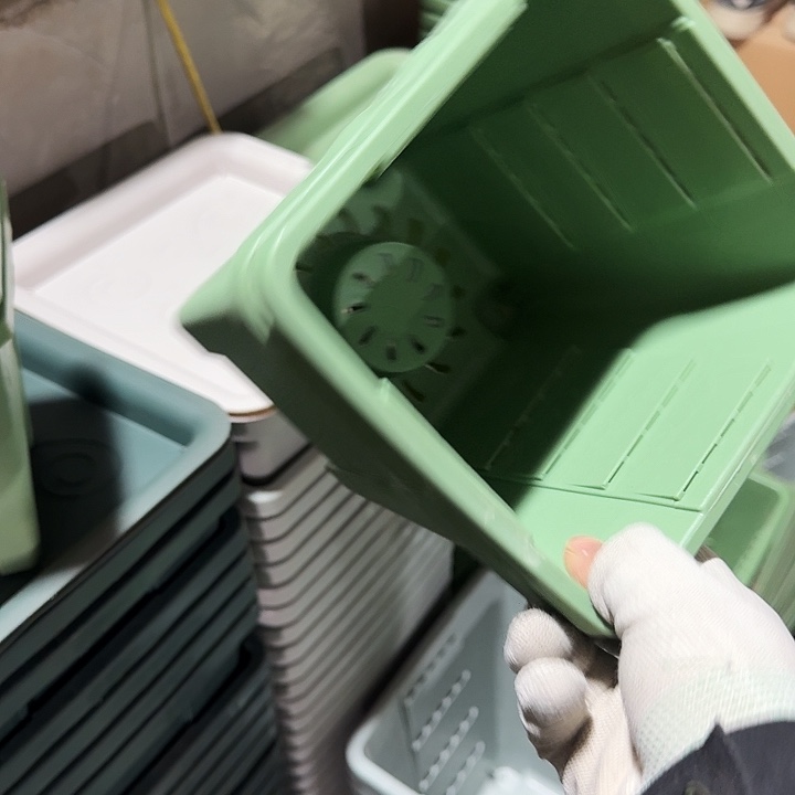 方16口径10个无托浅绿