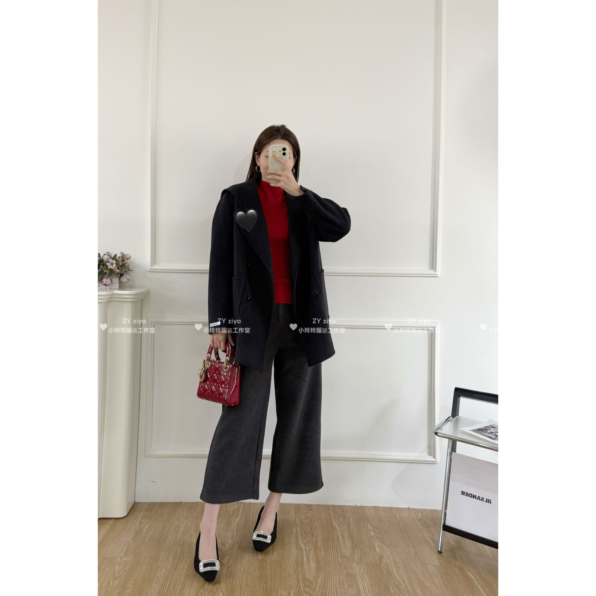 翻领洋气时尚款百分百羊毛外套5030