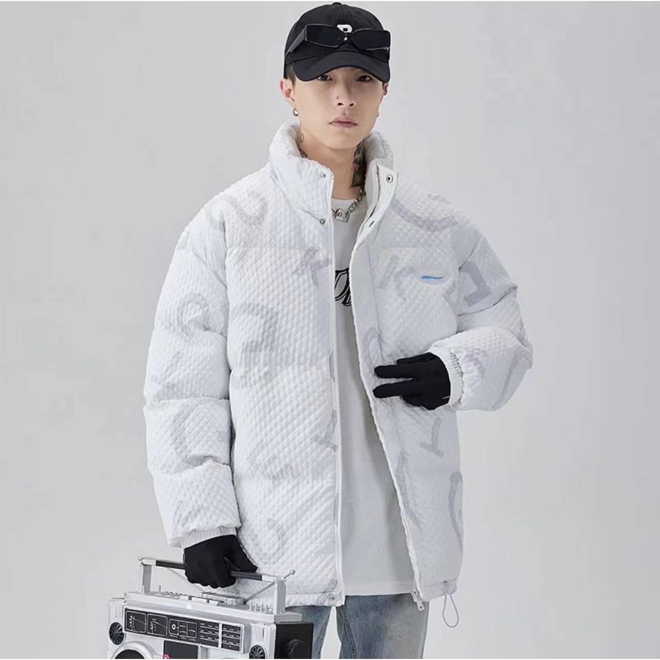 冬季潮牌宽松棉衣男士新款加厚字母外套