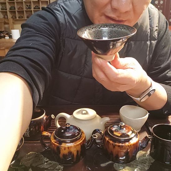 天然老黑釉斗笠盏