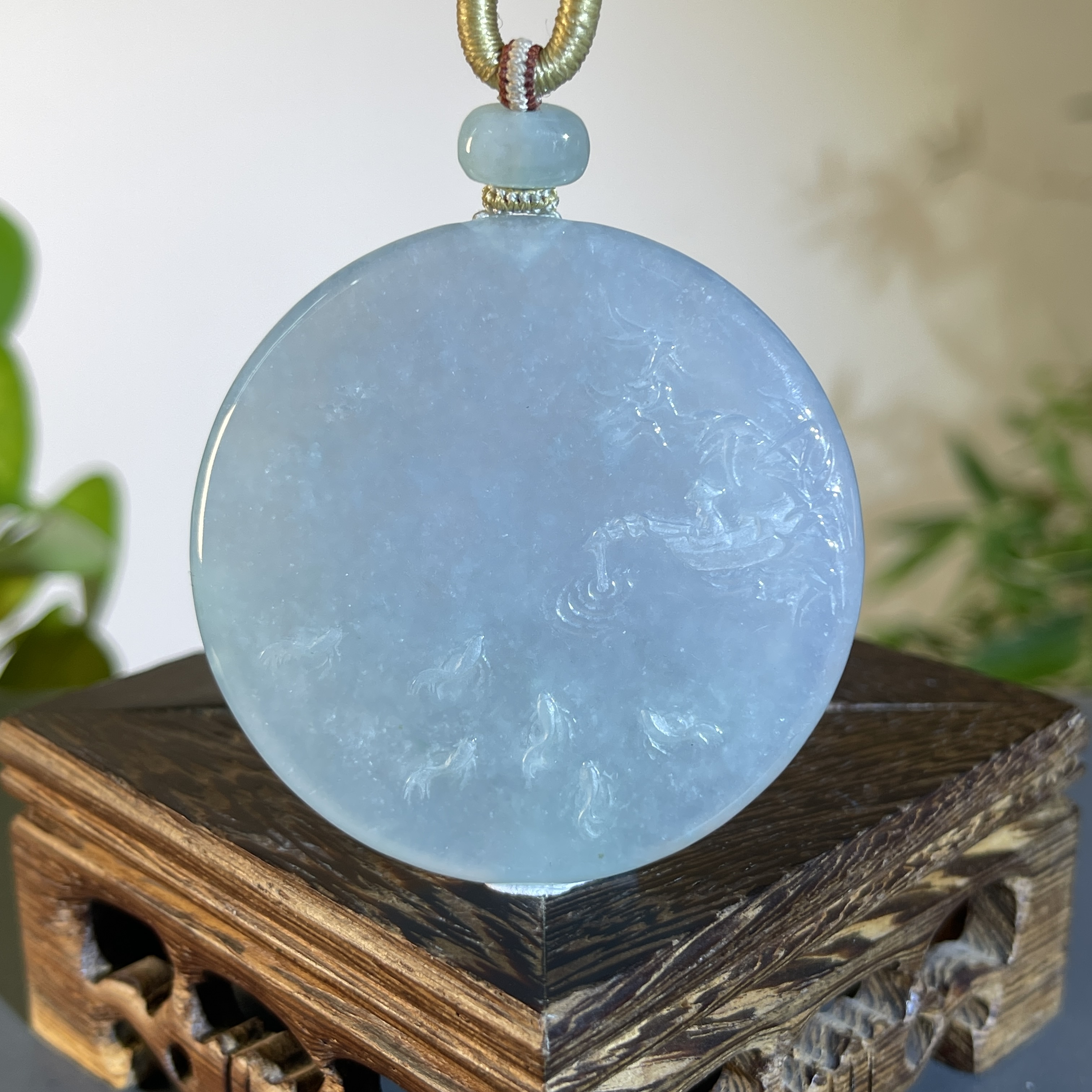 JXW20-168 天然缅甸A货翡翠    姜太公钓鱼