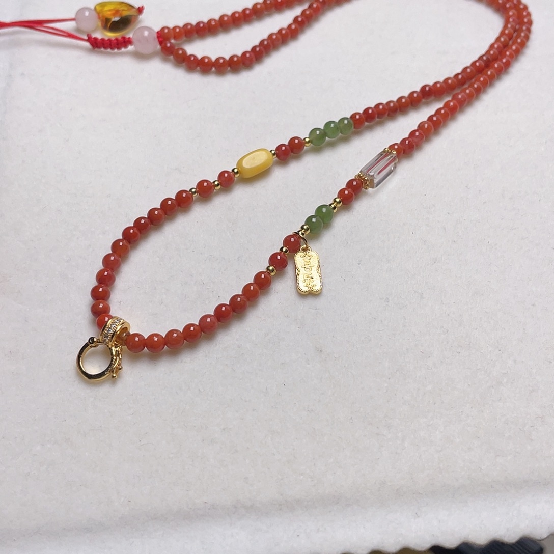 琥珀未镶嵌裸石项链