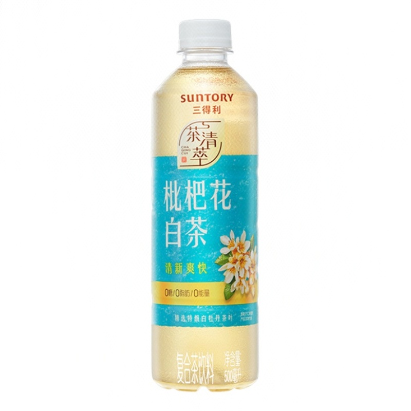 三得利茶清萃枇杷花白茶无糖茶饮料 500mL/瓶