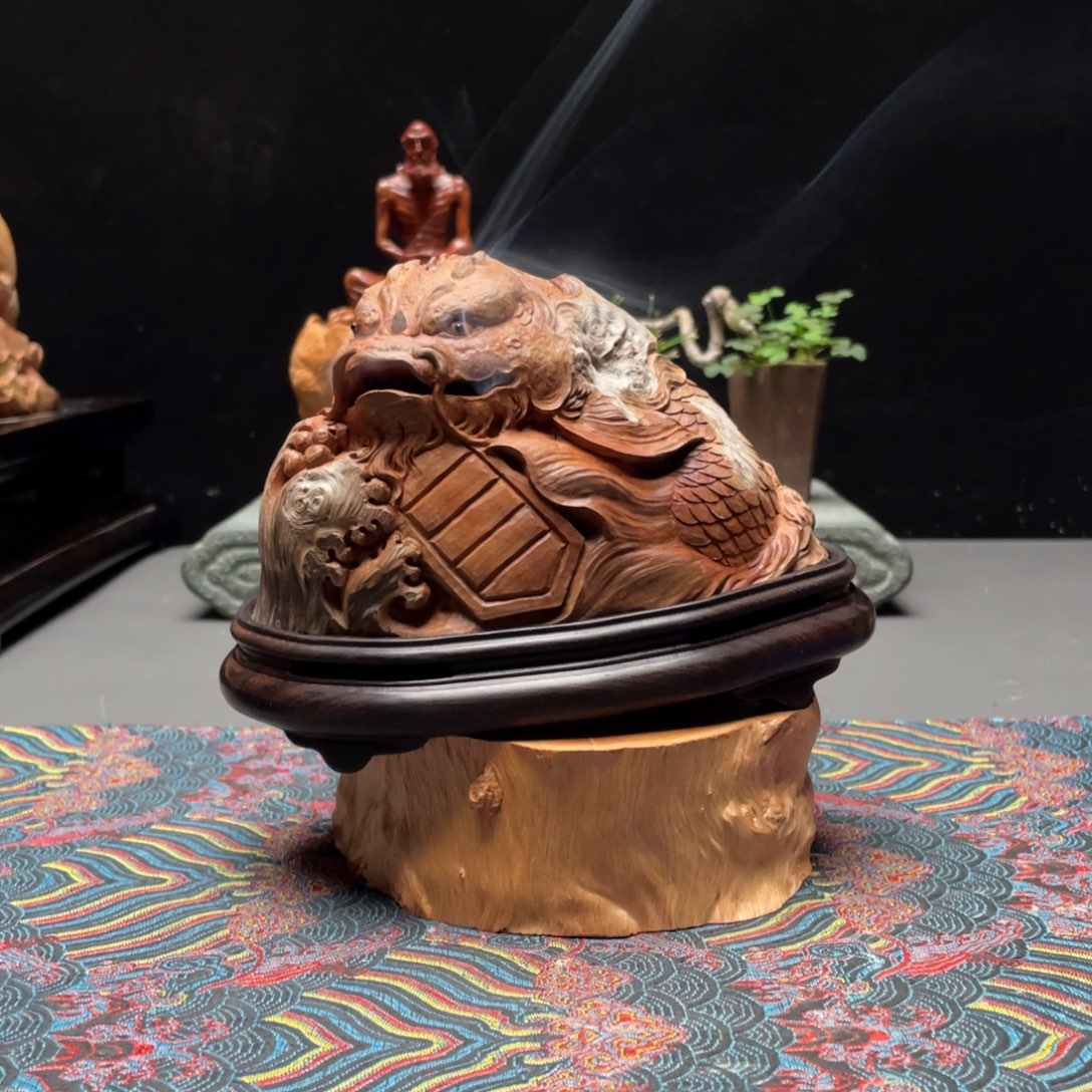 笑***淡香榧木龙鱼荔枝木香炉
