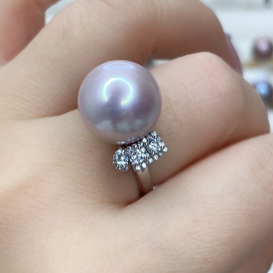 淡水珍珠戒指银S925镶嵌