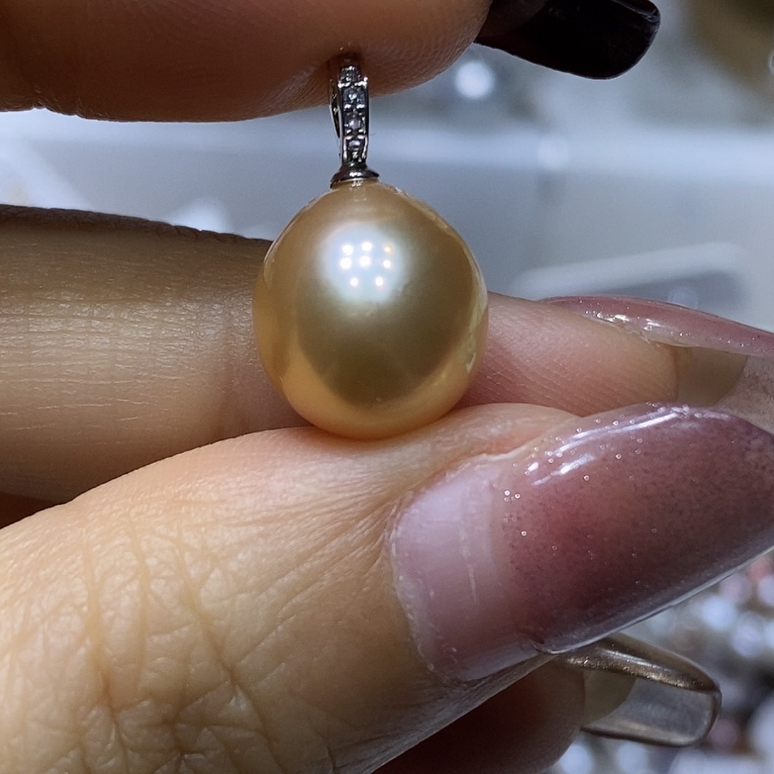 淡水珍珠吊坠银S925镶嵌