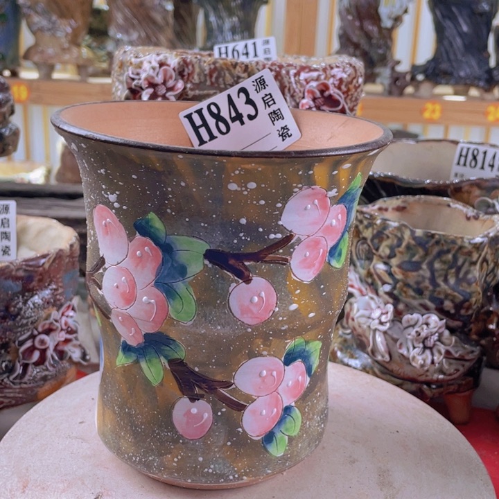 紫砂花盆景德镇陶瓷843