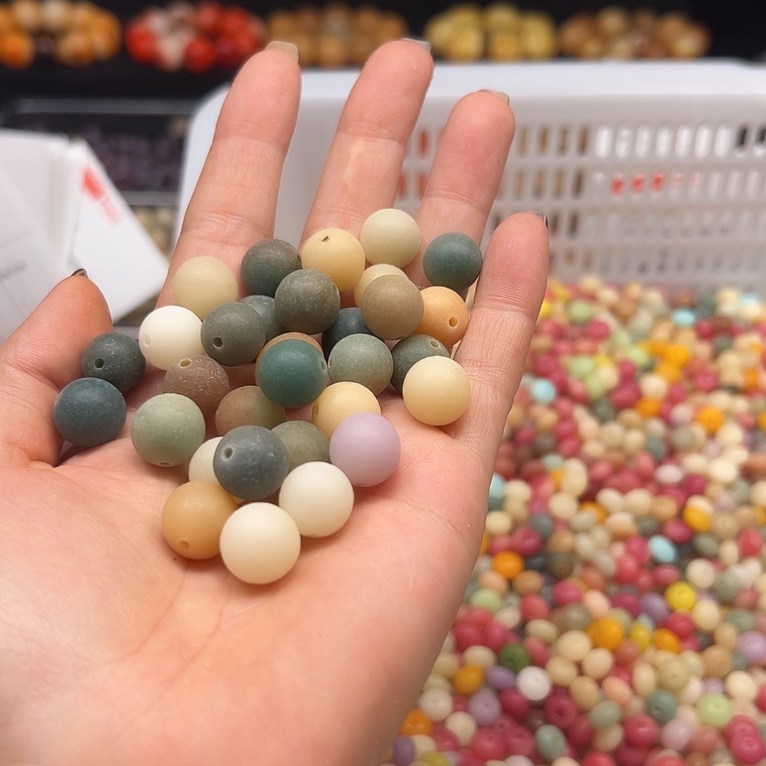 黄***颗菩提根/象牙果手串微瑕磨沙圆1000颗