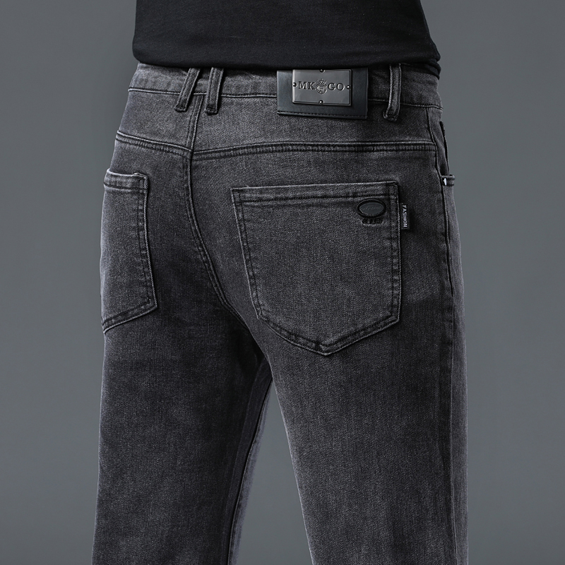 新款男装牛仔长裤冬季裤子韩版休闲水洗厚款秋冬牛仔裤直筒时尚