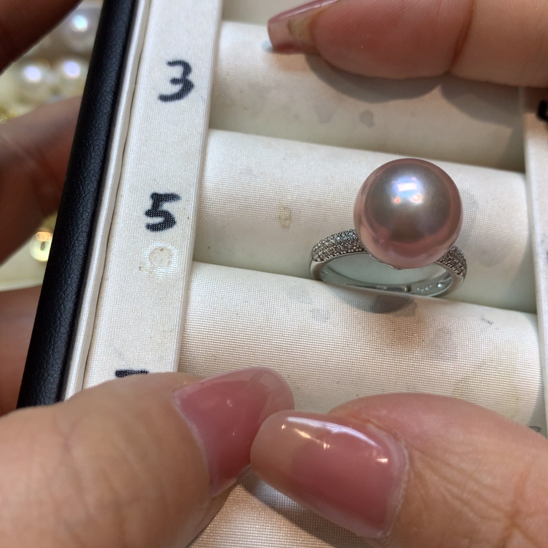 淡水珍珠戒指银S925镶嵌