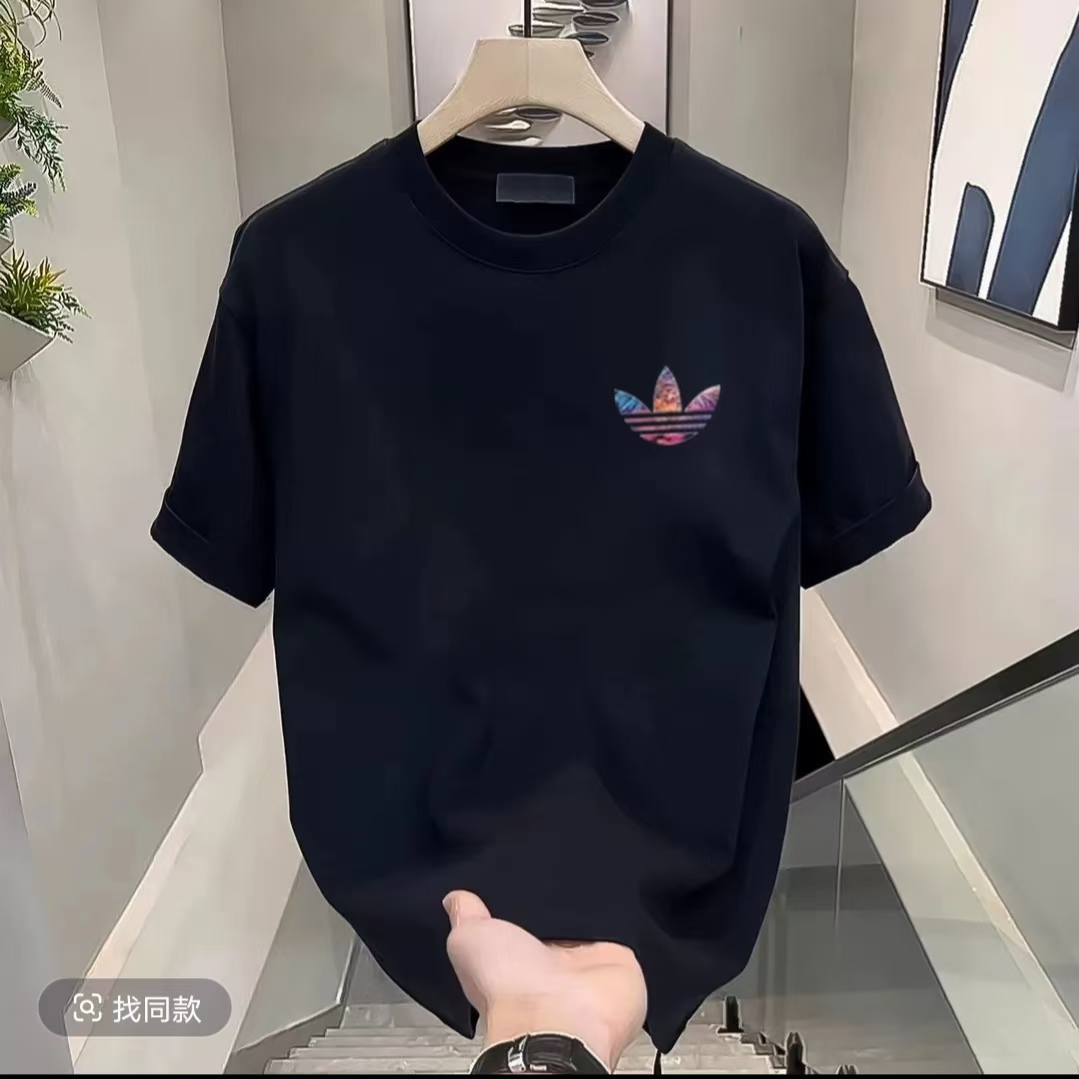 夏季圆领半袖上衣印花T恤时尚夏季休闲韩版潮流ins情侣春夏款