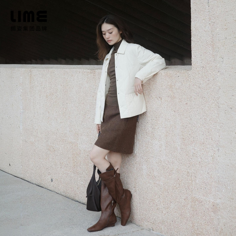 【循迹真我】冬季时尚气质梭织半裙棕色LDGD9AWSK309