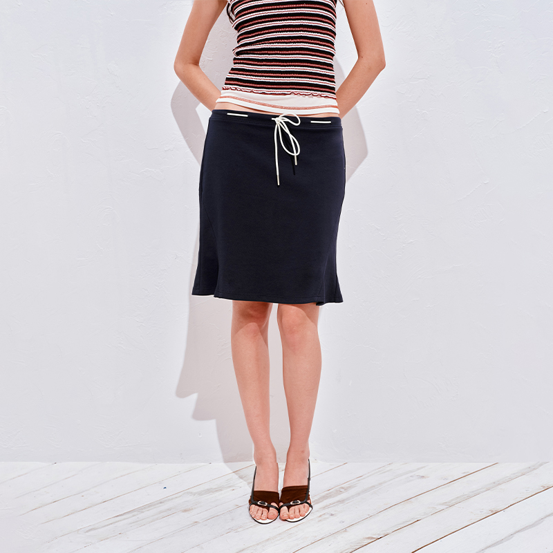 NUTH运动感鱼尾裙抽绳短款半身裙女