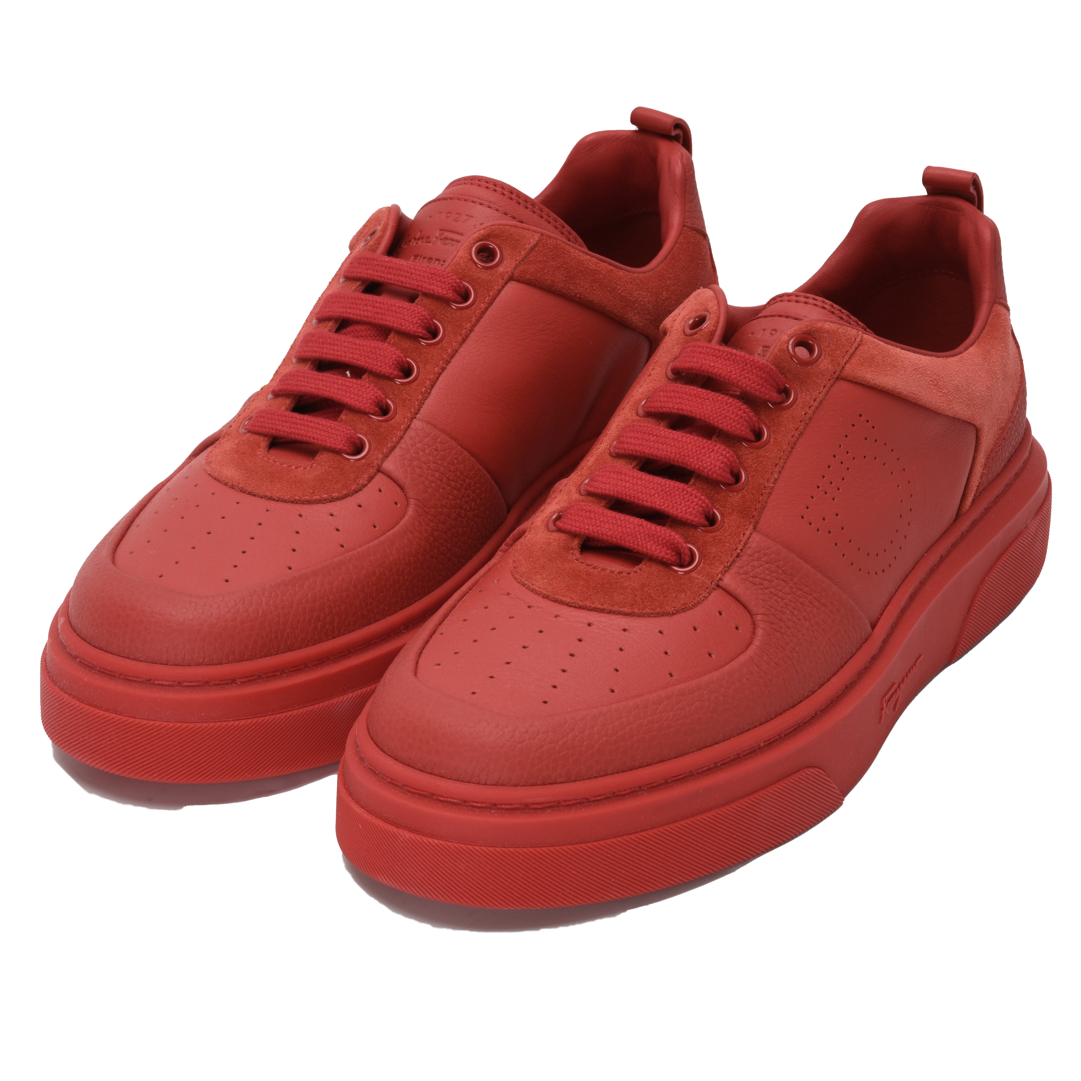 FERRAGAMO/菲拉格慕女士红色极简风运动鞋时尚休闲圆头球鞋760111