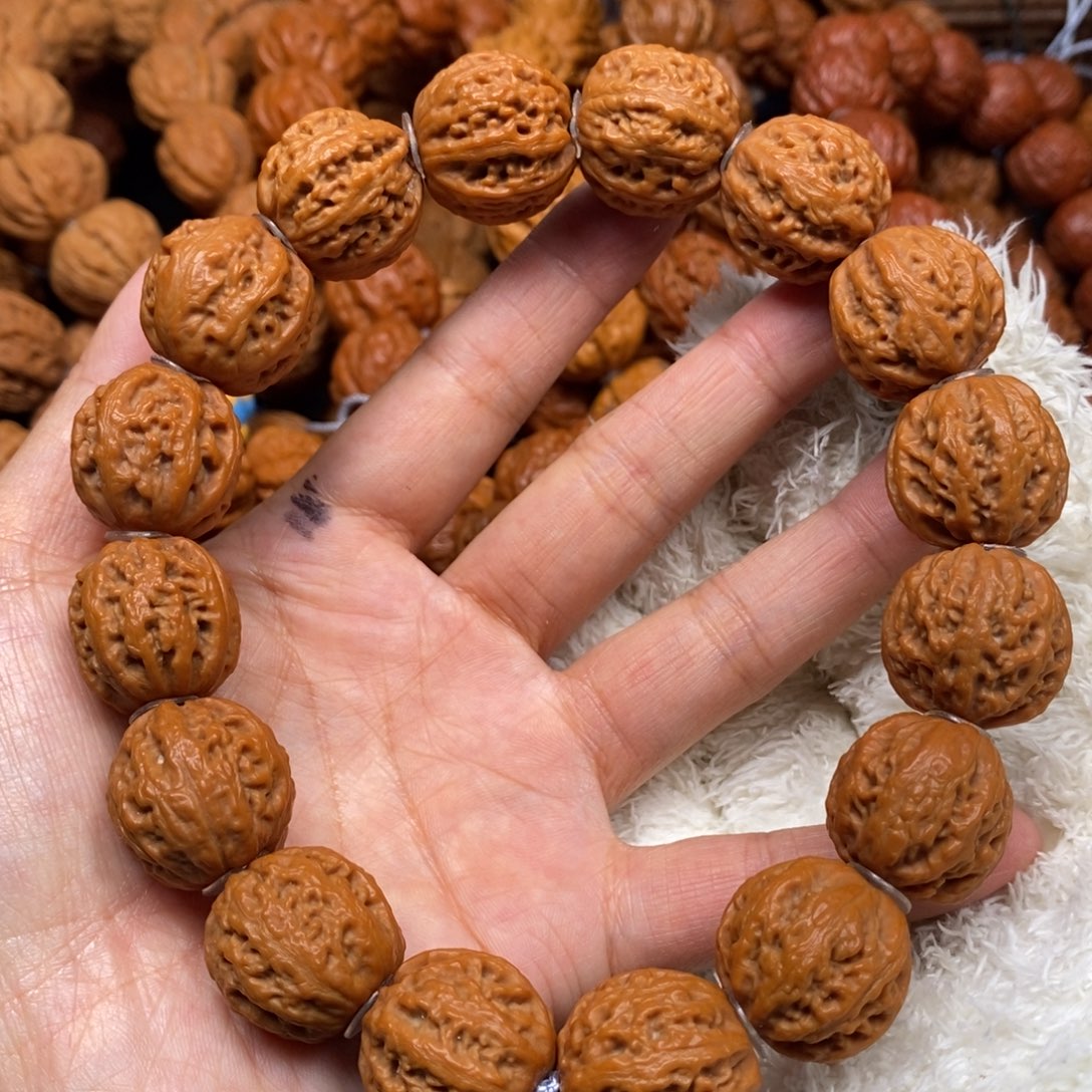 桃核手串小八棱，