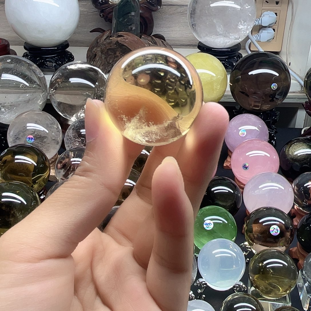 水晶珠宝半成品未镶嵌黄水晶35