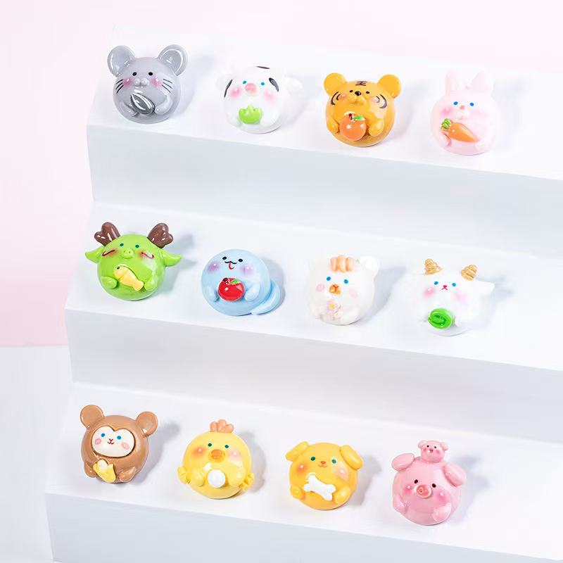 十二生肖【双许愿色＋又寸又寸碰】胖嘟嘟实色diy摆件