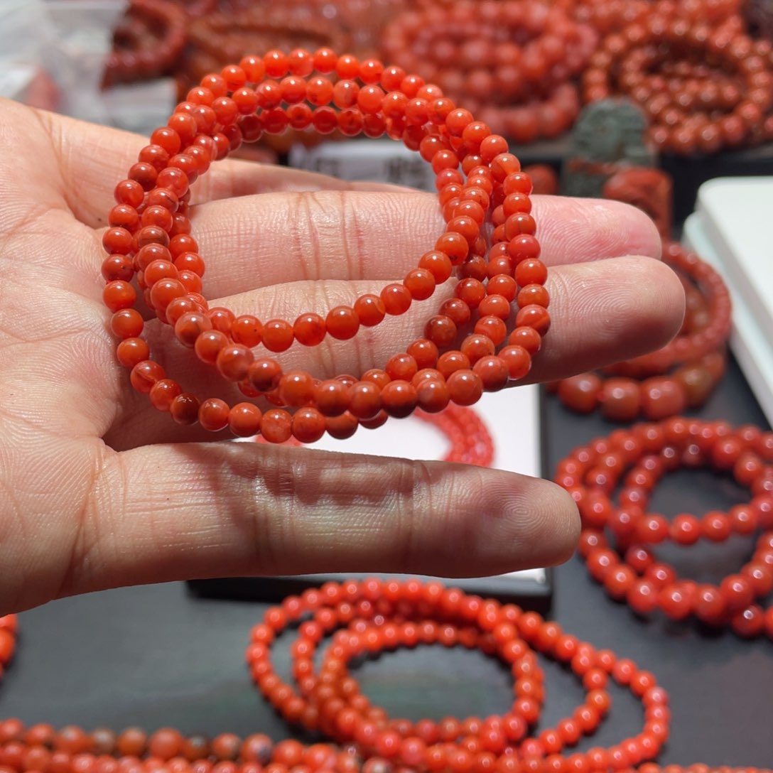 南红玛瑙手链未镶嵌