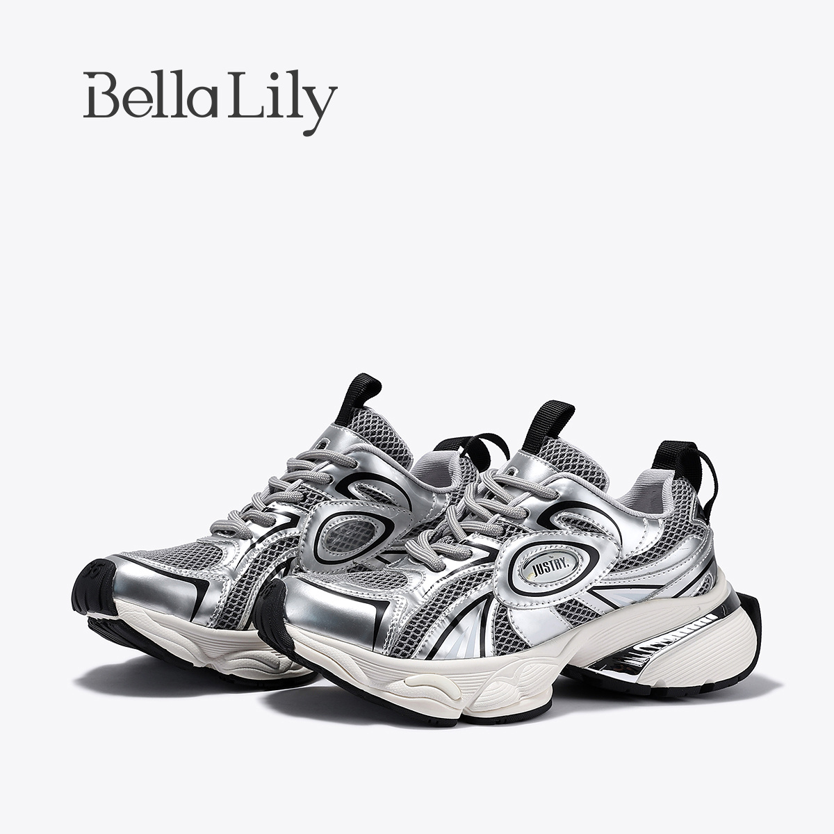 BellaLily2025夏季新款潮流增高运动鞋网面透气厚底老爹鞋休闲鞋