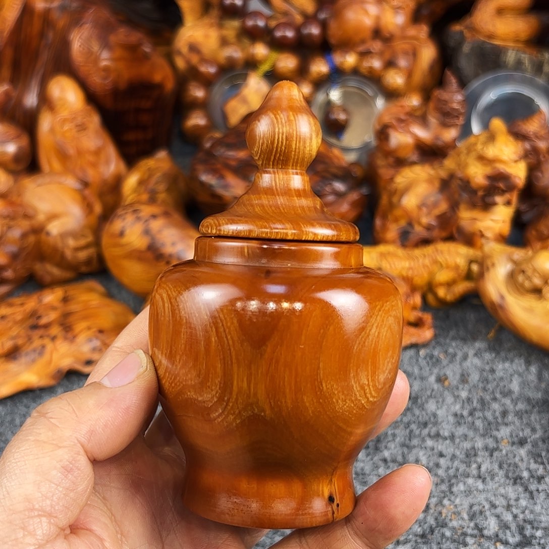 柏木太行崖柏黑油溏心罐子