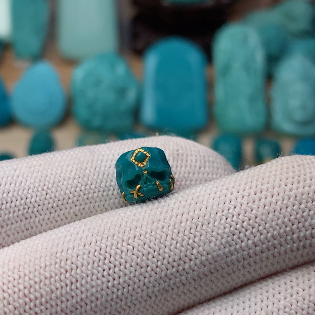 绿松石珠宝奇石未镶嵌小*子