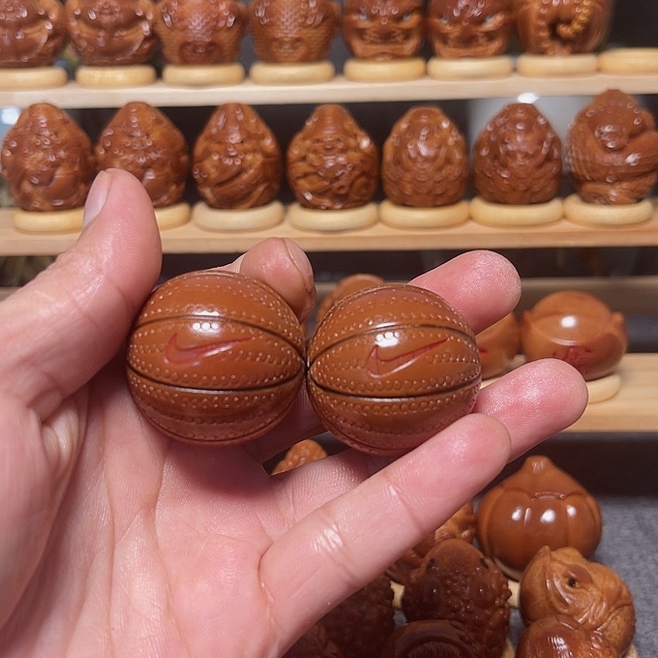 橄榄核吊坠篮球通尺一对002