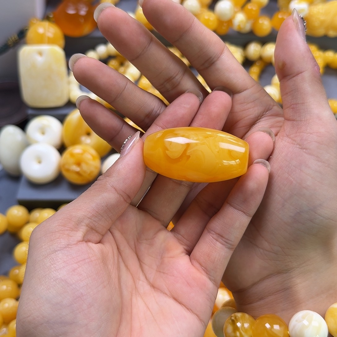 琥珀珠宝奇石未镶嵌桶珠