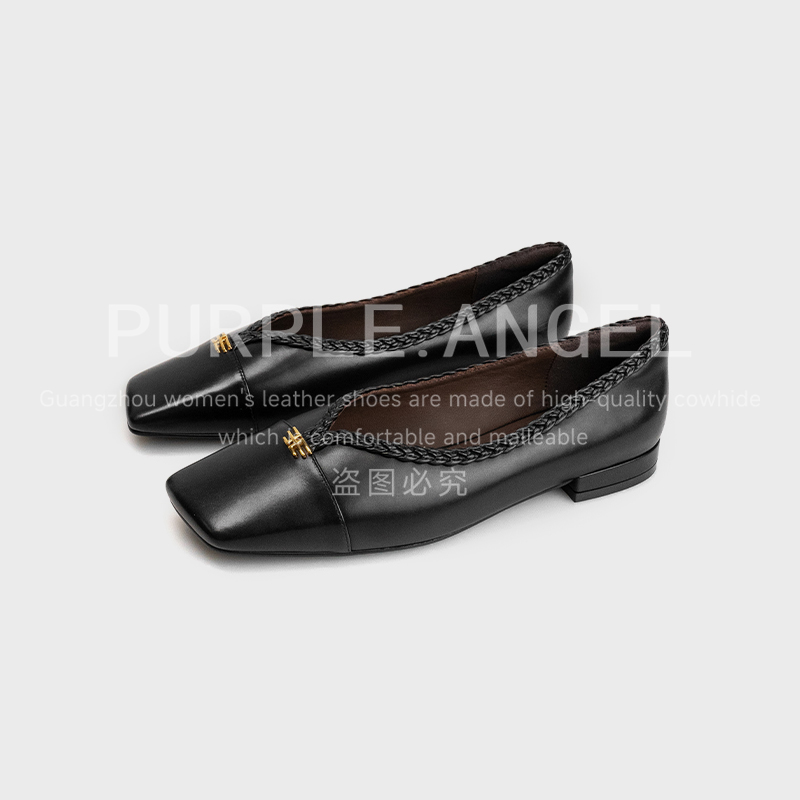 PurpleAngel轻奢高定3CM/2025法式山茶花气质百搭时尚单鞋29013