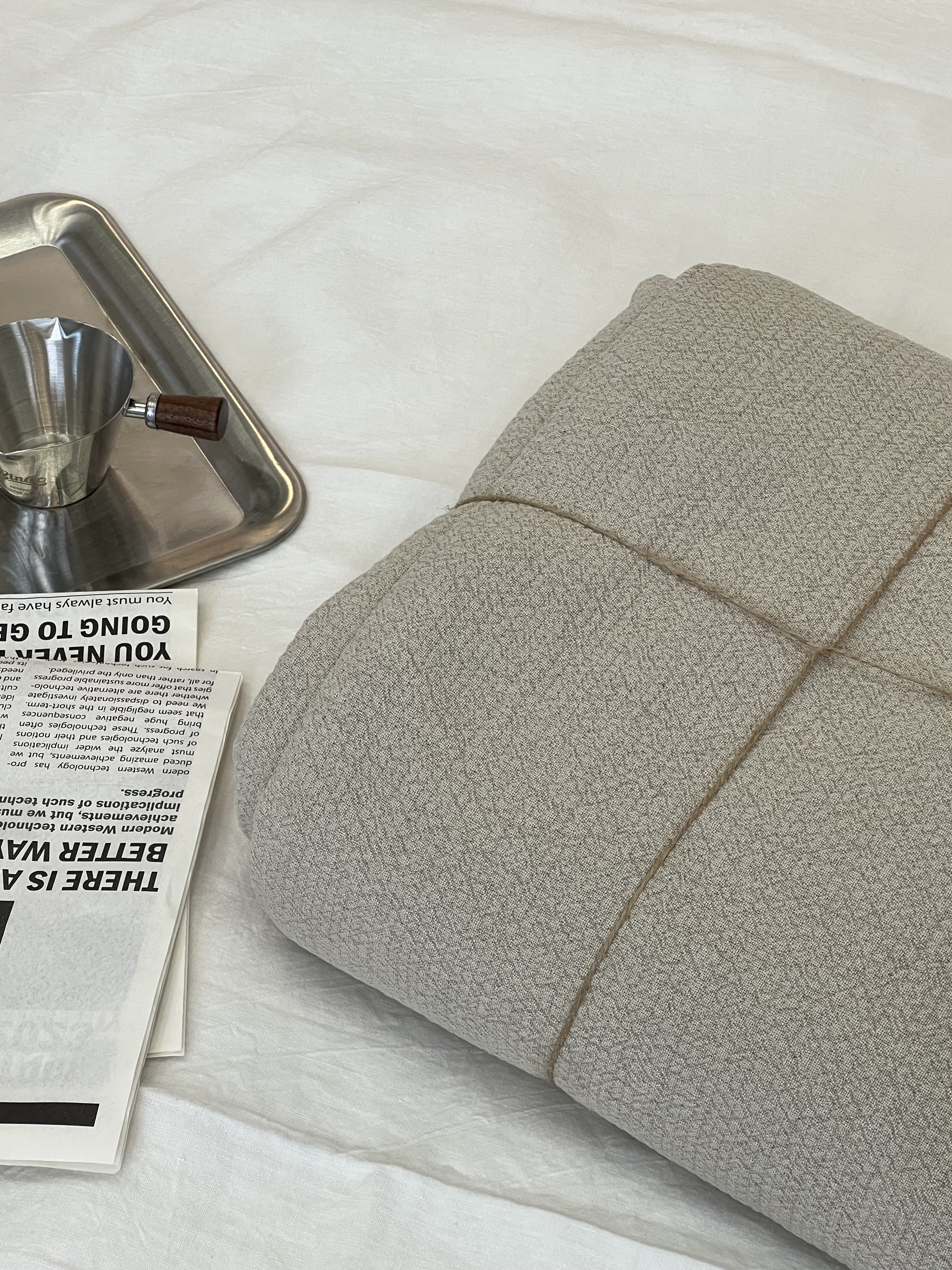 【皱麻毯】包边盖毯床盖100%亚麻毯子