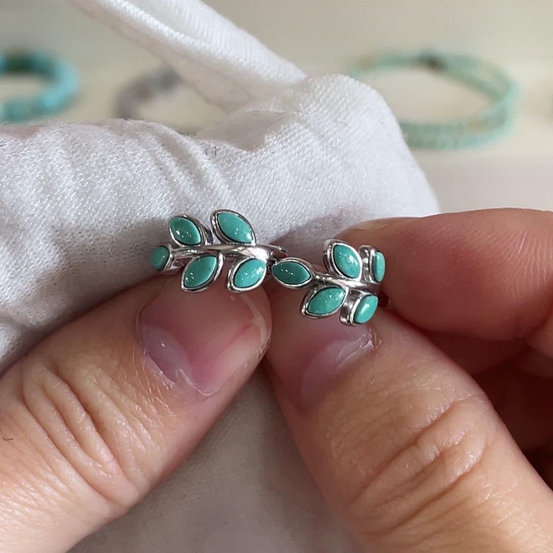 绿松石银S925镶嵌配饰