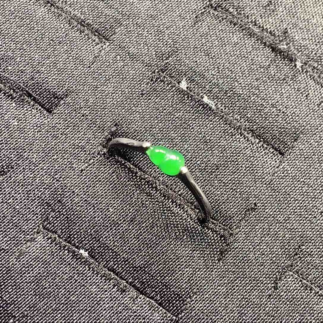 翡翠银S925镀金镶嵌戒指