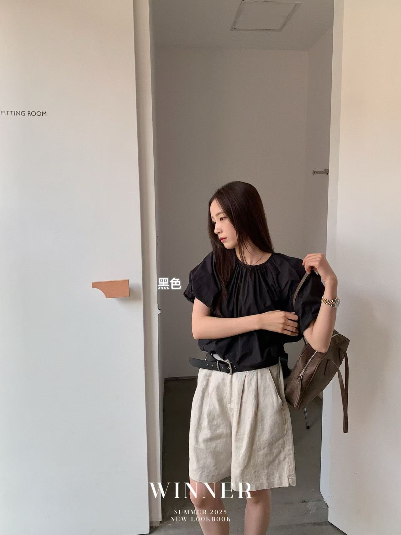 【NO退NO换】法式设计感小众褶皱百搭圆领小衫6876  衣长52