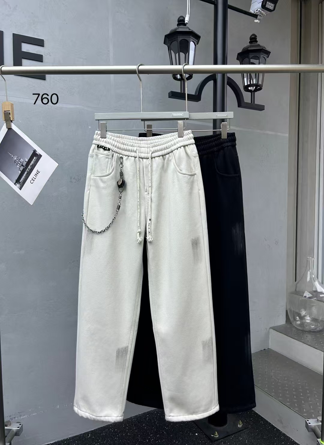 加绒长裤-潮牌私服休闲裤男女同款--760