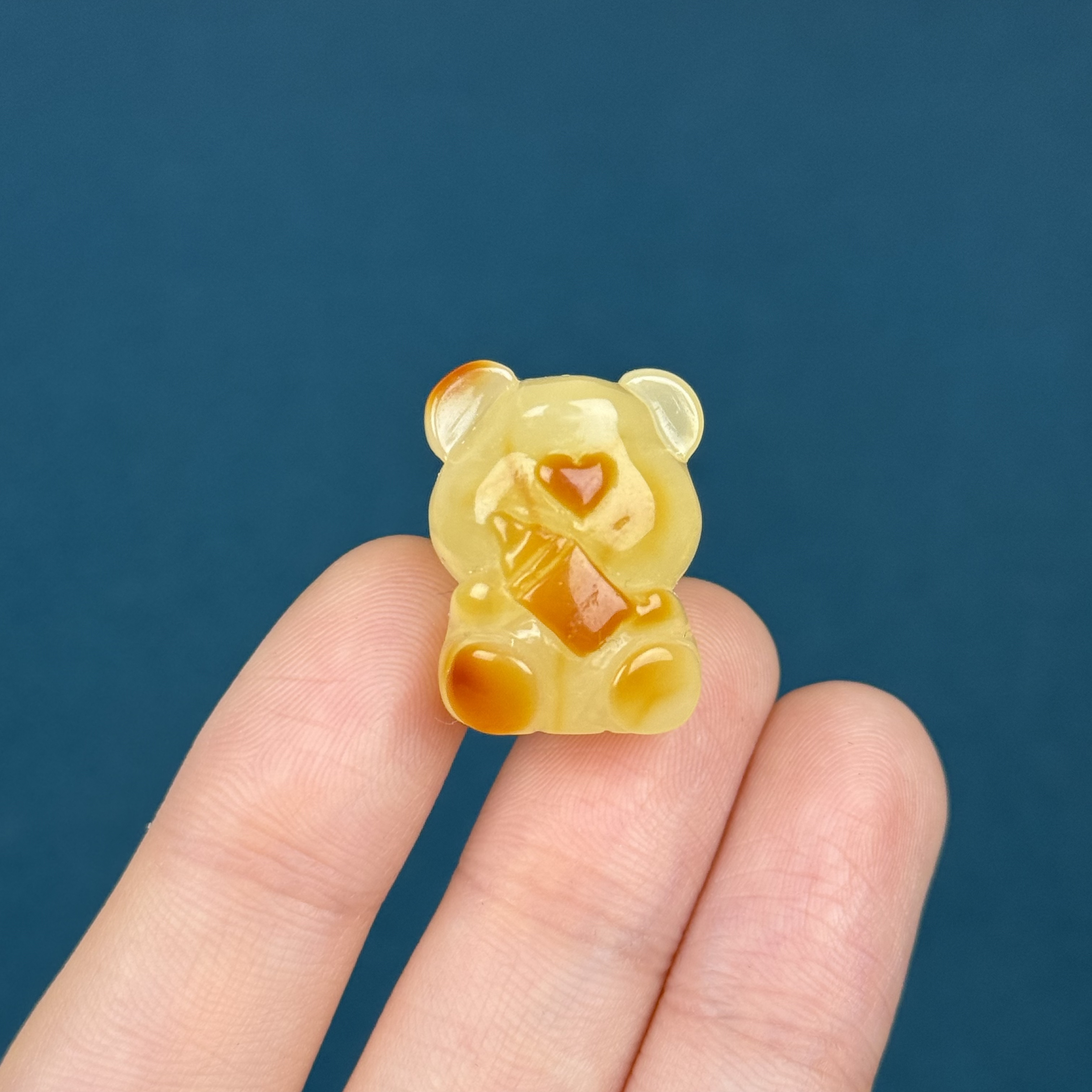 D7216天然蜜蜡 瑕疵特价小熊 17*23*15mm支持复检假一罚十