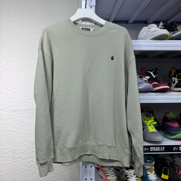 99新 BAPE xl码 99新 bape圆领卫衣 浅灰色