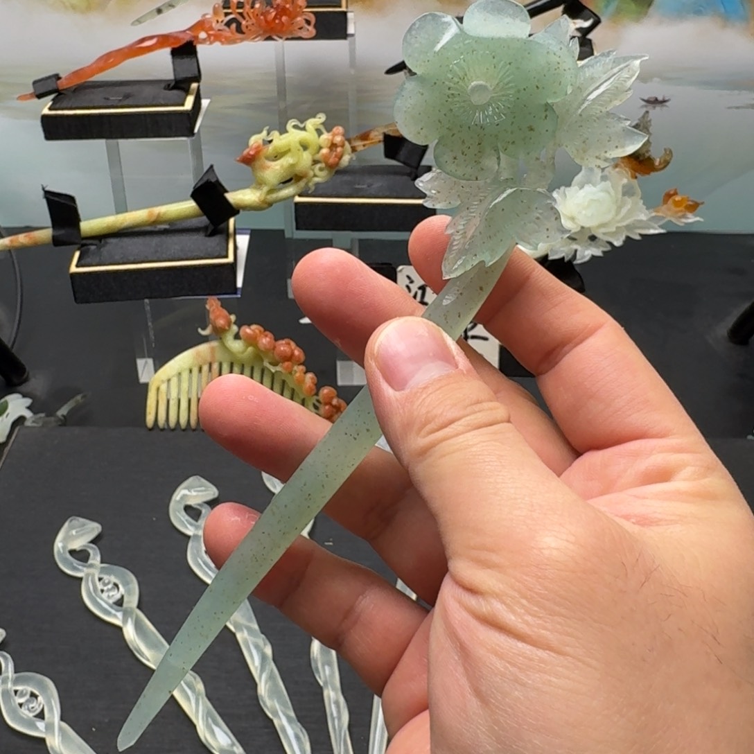 岫玉发饰未镶嵌明君玉簪贼拉好看