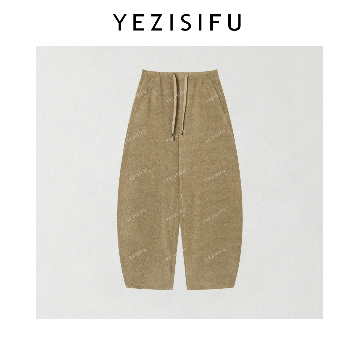欧尼私服2025秋冬新款弯刀裤直筒磨毛休闲裤2511C8297