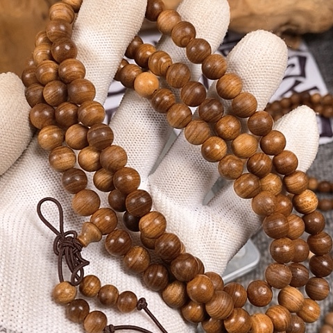 檀香木手串/手链老山檀香黑肉虎纹0.8/108沉水