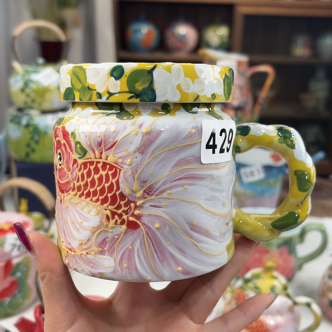 瓷片用****9景德镇手绘高温釉下彩陶瓷茶具