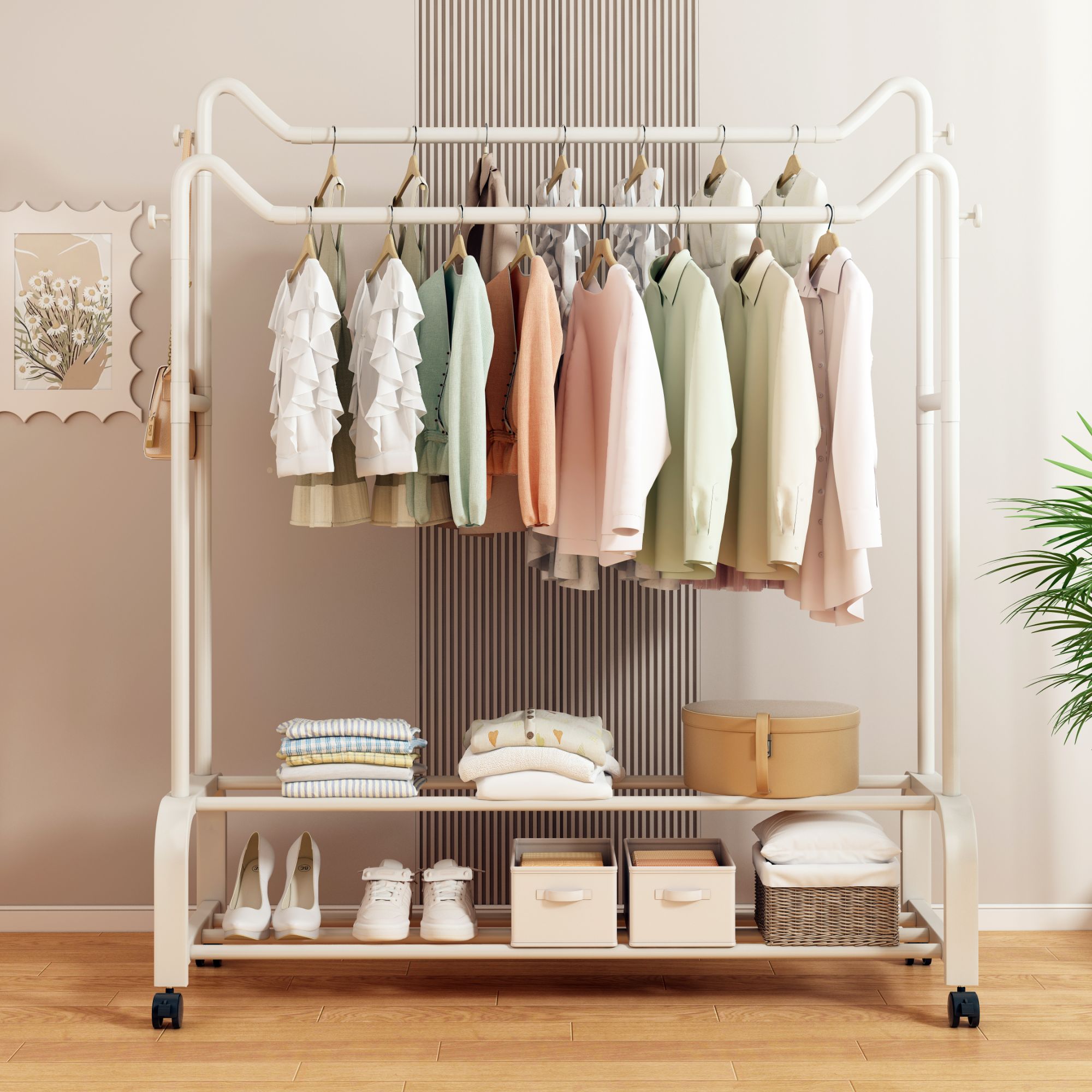 猫耳晾衣服衣帽架阳台家用落地挂衣架子学生宿舍晒衣架室内外衣架